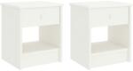 vidaXL Noptiere, 2 buc. , alb, 35 x 30 x 40 cm, lemn masiv de pin (322228)