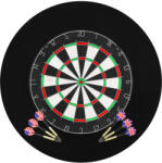 vidaXL Placă de darts profesională din sisal, cu 6 săgeți și bordură (91460)