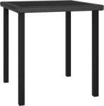 vidaXL Masă de grădină, negru, 70x70x73 cm, poliratan (315114)
