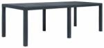vidaXL Masă de grădină, antracit, 220x90x72 cm , plastic, aspect ratan (45608) - izocor