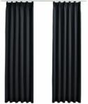  Draperii opace cu cârlige, 2 buc. , negru, 140 x 245 cm (134416)