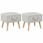vidaXL Noptiere, 2 buc. , alb, 40 x 35 x 40 cm, piele ecologică (276380)