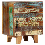 vidaXL Noptieră sculptată manual, 40 x 30 x 50 cm, lemn masiv reciclat (247911) - izocor