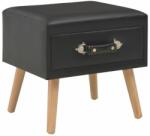 vidaXL Noptieră, negru, 40 x 35 x 40 cm, piele ecologică (247537) - izocor