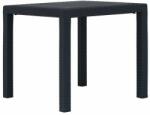 vidaXL Masă de grădină, antracit, 79x79x72 cm, plastic, aspect ratan (45602) - izocor