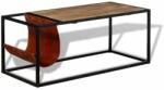 vidaXL Masuță cafea cu suport reviste din piele naturală, 110x50x45 cm (244241) - izocor Masa de cafea