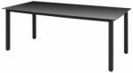 vidaXL Masă de grădină, sticlă aluminiu, 190 x 90 x 74 cm, negru (42789)