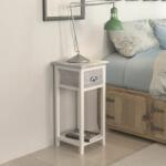 vidaXL Noptieră cu 1 sertar, gri și alb (242038) - izocor