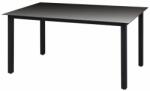 vidaXL Masă de grădină din sticlă și aluminiu 150 x 90 x 74 cm, negru (42788)
