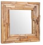 vidaXL Oglindă decorativă din lemn de tec, 60 x 60 cm, pătrat (244562) - izocor