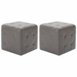 vidaXL Noptiere, 2 buc. , gri, 30x30x30 cm, piele ecologică (249013)
