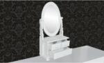 VidaXL Masă de machiaj cu oglindă oscilantă ovală, MDF (60627)