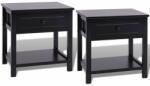 vidaXL Noptiere din lemn, negru, 2 buc (242873) - izocor