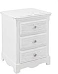 Bizzotto Noptiera 3 sertare din lemn alb cu patina gri Blanc 40 cm x 34 cm x 63.5 h (0744184)