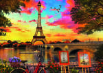 Educa - Puzzle Dominic Davison: Apus de soare în Paris - 3 000 piese Puzzle