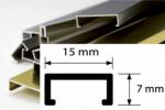 AVProfil AV Díszcsík csempe padlólap szálcsiszolt inox hatású alumínium 15x7x2700 mm fém díszprofil burkoló profil kültéri beltéri