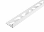 Celox OX 10 mm L alakú alumínium csempeszegély fényes fehér színű élvédő 10x2500 mm-es profil