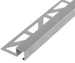Celox OX 10 mm Csempeszegély Q négyzet szögletes 10x2500 szálcsiszolt ezüst alumínium kocka keresztmetszet - ALIGVAROM - 8 200 Ft