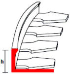 Celox OX Stone KL 10x2500 mm Hajlítható kőszőnyeg lépcső Natúr alu élvédő Kavicsbevonat flexi szegély vízelvezető furattal Alumínium profil