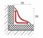 Celox OX 20x20x1830 mm fehér Kádszegély zuhanytálca szegély ragasztható végzáró kupakokkal ellátható