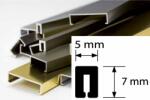 AVProfil AV Díszcsík csempe padlólap szálcsiszolt inox hatású alumínium 5x7x2700 mm fém díszprofil burkoló profil kültéri beltéri