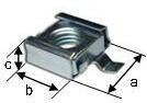  Horganyzott, négyszög lemezanya (galvanizált), 25 db/csomag, méret: M5 mm