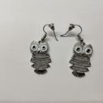  Baglyos fülbevaló - ezüst színű