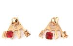  Love fülbevaló - piros kővel