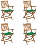 vidaXL 4 db összecsukható tömör akácfa kerti szék párnákkal (3064620/21/22/23/24/25/26/27/28/29)