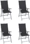 vidaXL 4 db dönthető tömör akácfa kerti szék párnával (3065370/71/72/73/74/75/76/77/78/79)