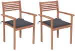 vidaXL 2 db tömör tíkfa kerti szék párnával (3062262/63/64/65/66/67/68/69)