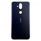 Nokia 8.1, Nokia X7 akkufedél (hátlap) ragasztóval és kamera lencsével fekete, OEM