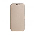Tel1 Book Pocket oldalra nyíló fényes bőrbevonatos támasztós fliptok Huawei Nova Plus-hoz arany*