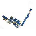 LG P760 Optimus L9 töltő csatlakozós flex kábel, átvezető fólia mikrofonnal (micro usb csatlakozó)