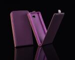 Tel1 Pocket Slim lefelé nyíló érdes bőrbevonatos fliptok LG D390 F60-hoz lila*