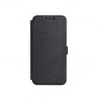 Tel1 Book Pocket oldalra nyíló fényes bőrbevonatos támasztós fliptok Huawei Honor Note 10-hez fekete