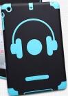 Nillkin Music Style puha gumis hátlaptok kemény érdes műanyag bevonattal Apple iPad mini, iPad mini 2, 3-hoz fekete-kék*