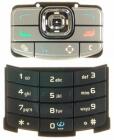 Nokia N80 alsó-felső billentyűzet ezüst-fekete*