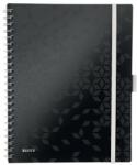 Leitz Caiet de birou LEITZ WOW Be Mobile, PP, A4, 80 coli, cu spira, dictando, negru (L-46440095)