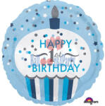 Anagram Balon folie, prajitura, Happy 1st Birthday, albastru