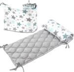 Kidizi Set 2 aparatori matlasate patut 120x60 cm Kidizi All Mint Stars Deluxe, inaltime 35 cm (5949221106076)