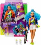 Mattel Barbie Extra Par Albastru si Skateboard GRN30 Papusa Barbie