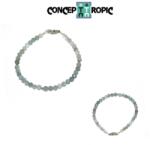  Bratara din Acvamarin Rotund Fatetat - 4x4 mm - Accesorii Argint 925 - 1 Buc