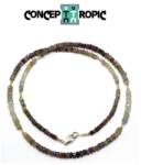  Colier din Safir Mixt Disc Fatetat - 0, 9-3 x 2-4 mm - Accesorii Argint 925 - 1 Buc