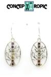  Cercei din Argint 925 Copac - 7 Chakre - 28 x 16 mm - 1 Pereche