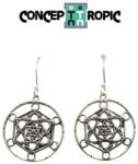  Cercei din Argint 925 Cubul lui Metatron - 24 x 24 mm - 1 Pereche