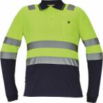 CERVA Tricou polo pentru bărbați reflectorizant cu mânecă lungă LEON - Galbenă / albastru închis | XXXL (0322000572006)