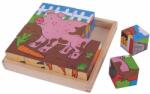 Bigjigs Toys Puzzle cubic - Animalute de la ferma Puzzle
