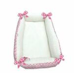 Deseda Reductor Bebe Bed Nest cu 2 fete cocolino - bumbac Deseda Roz - alb (40435)