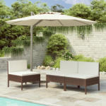 vidaXL 3 db barna polyrattan kerti szék párnákkal (310189/90/92)
